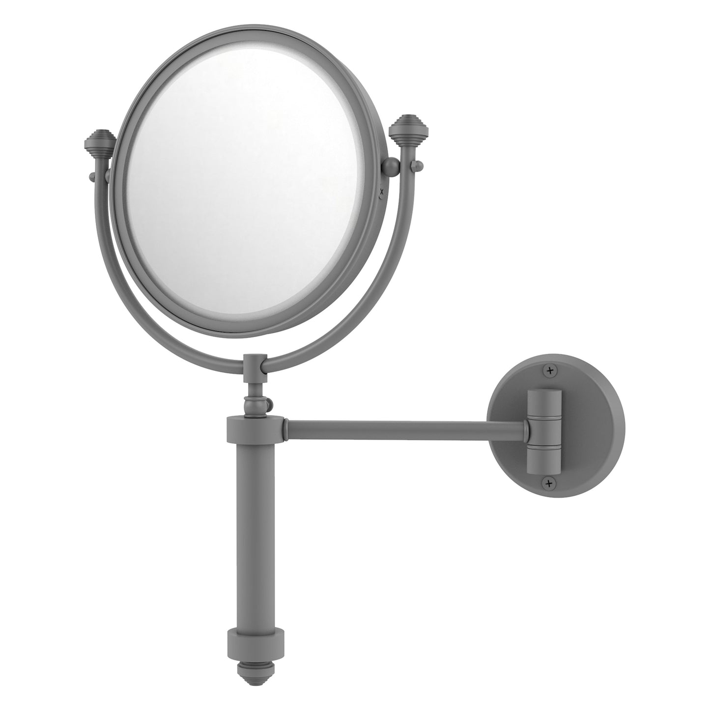 Allied Brass SB-4/4X-GYM Southbeach 8" Matte Gray Wall-Mounted Make-Up Mirrors