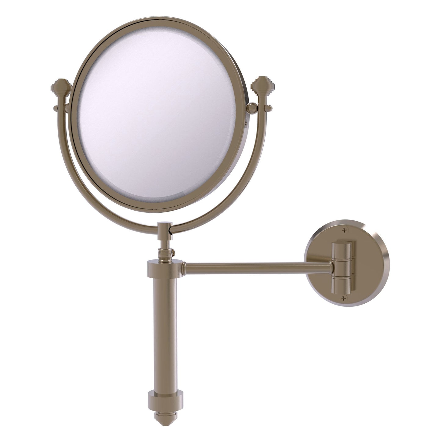 Allied Brass SB-4/4X-PEW Southbeach 8" Antique Pewter Wall-Mounted Make-Up Mirrors