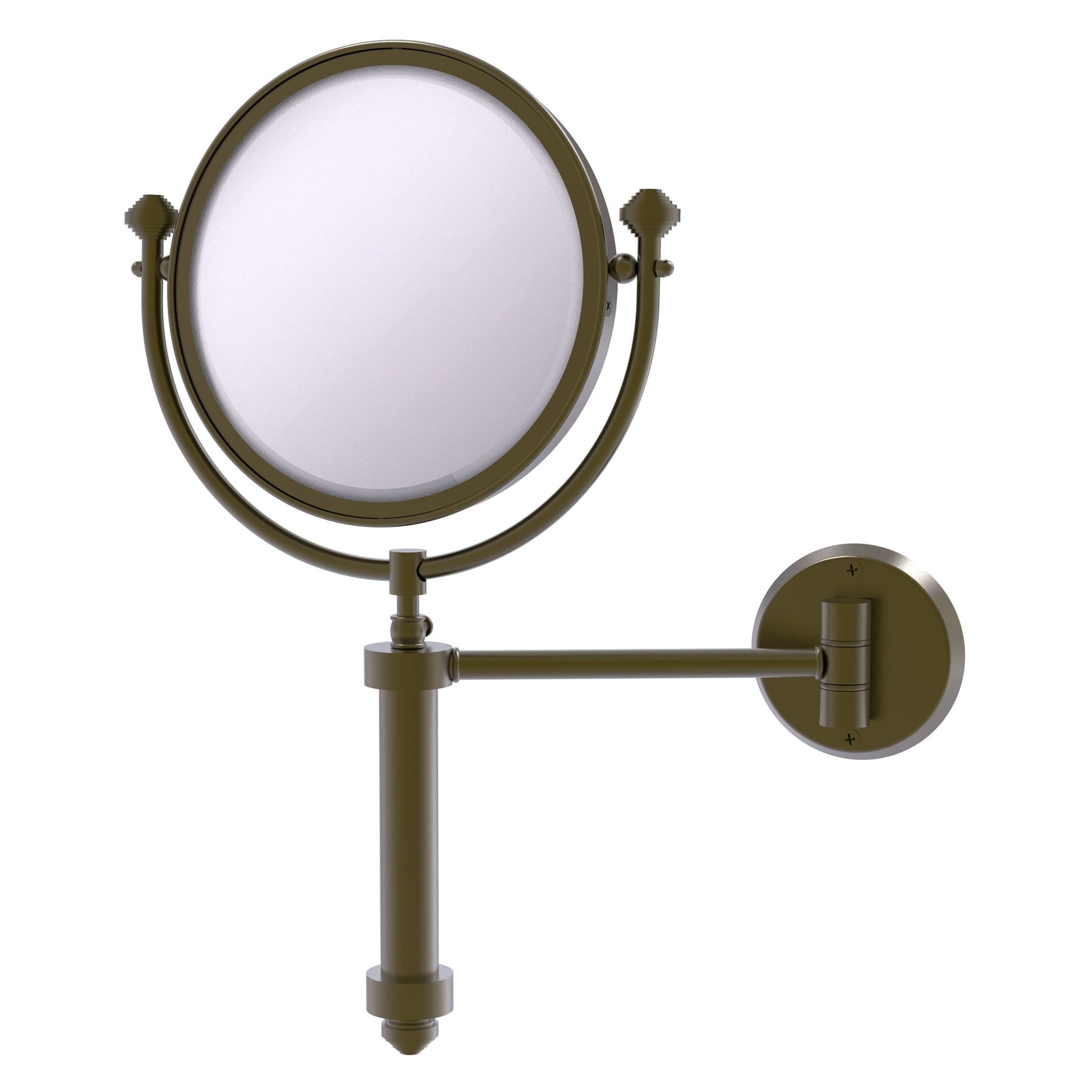 Allied Brass SB-4/5X-ABR Southbeach 8" Antique Brass Wall-Mounted Make-Up Mirrors