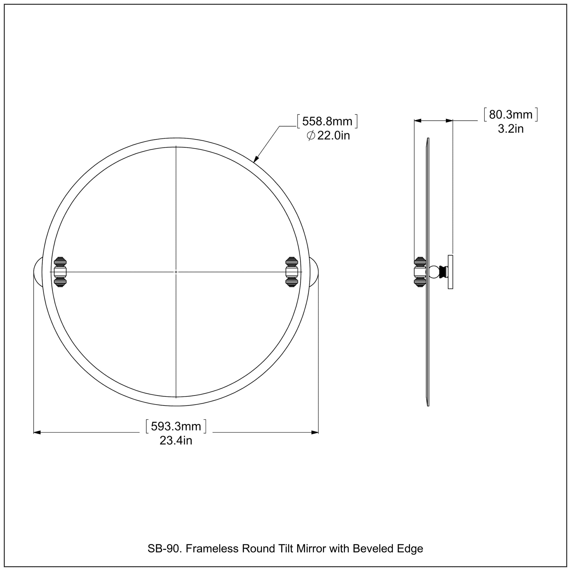 Allied Brass SB-90-PNI Southbeach Polished Nickel Wall Mirror