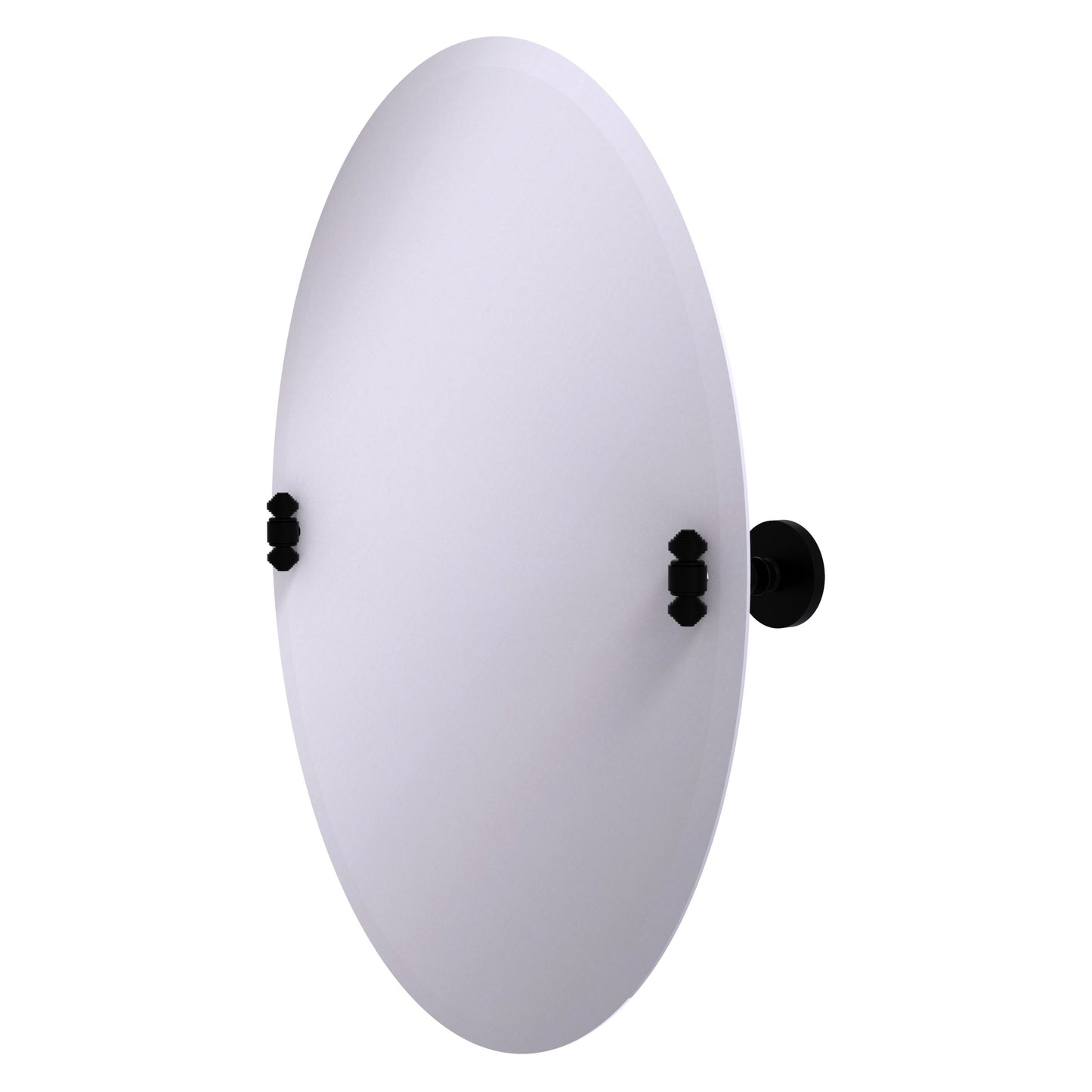 Allied Brass SB-91-BKM Southbeach Matte Black Oval Frameless Wall Tilt Mirror