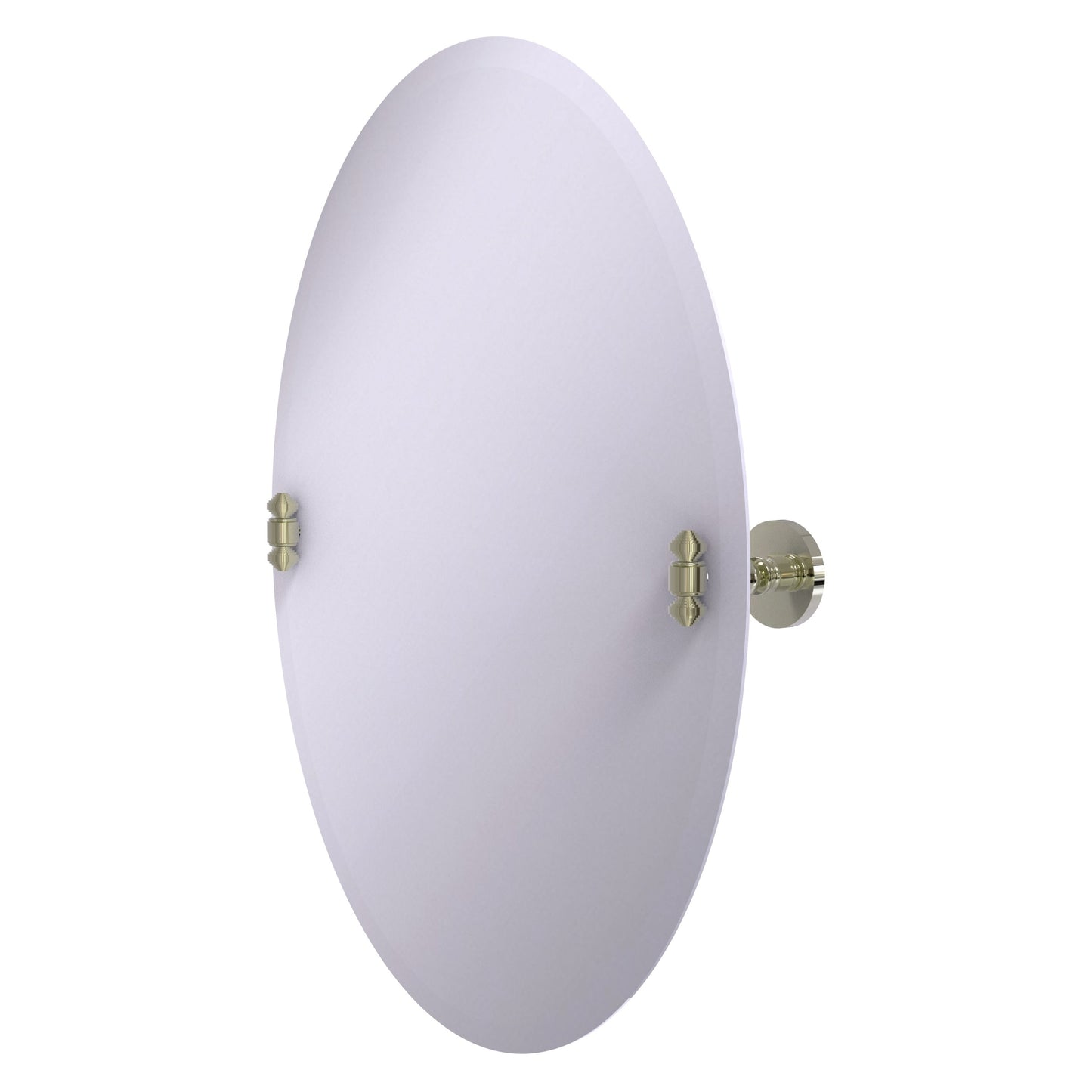 Allied Brass SB-91-PNI Southbeach Polished Nickel Oval Frameless Wall Tilt Mirror