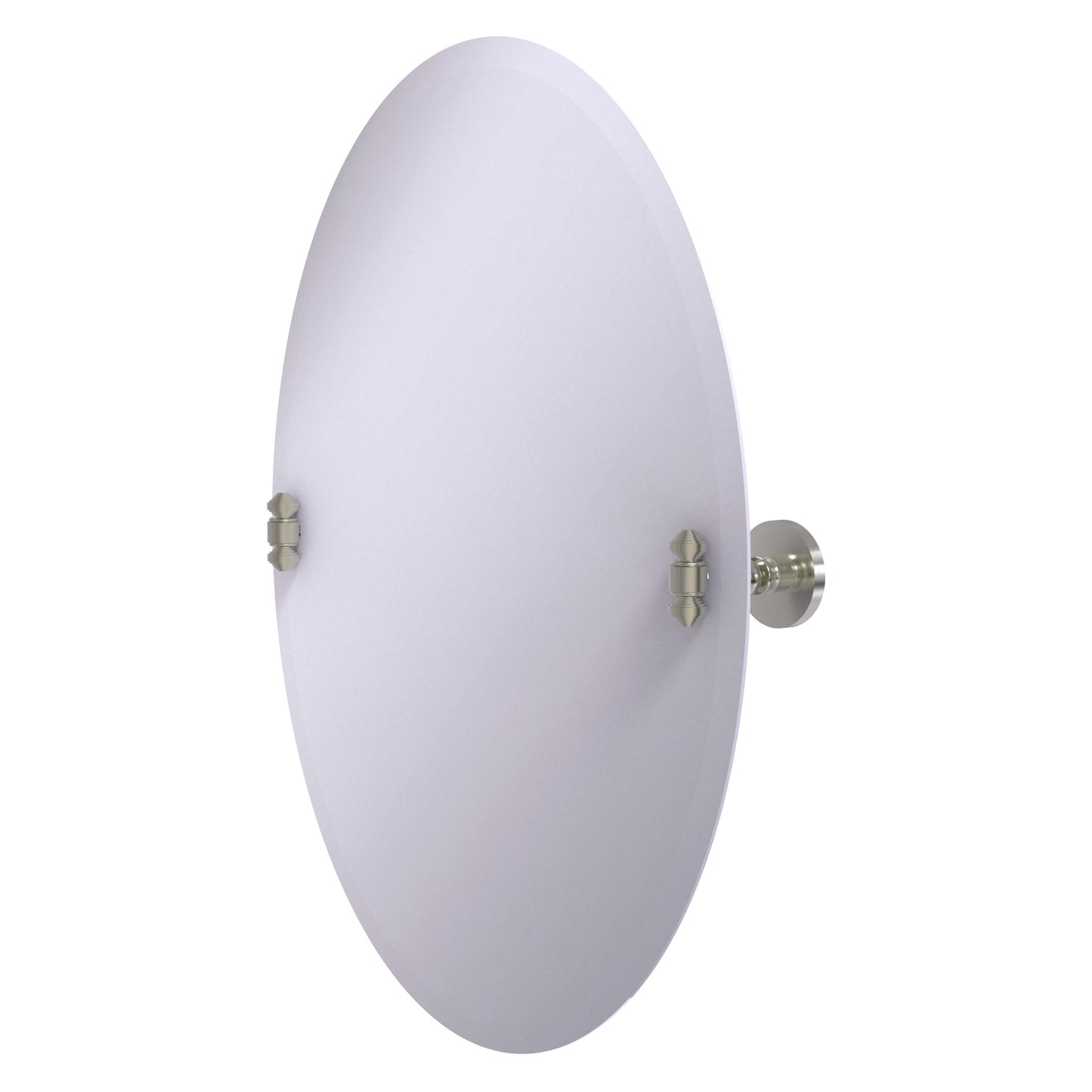 Allied Brass SB-91-SN Southbeach Satin Nickel Oval Frameless Wall Tilt Mirror