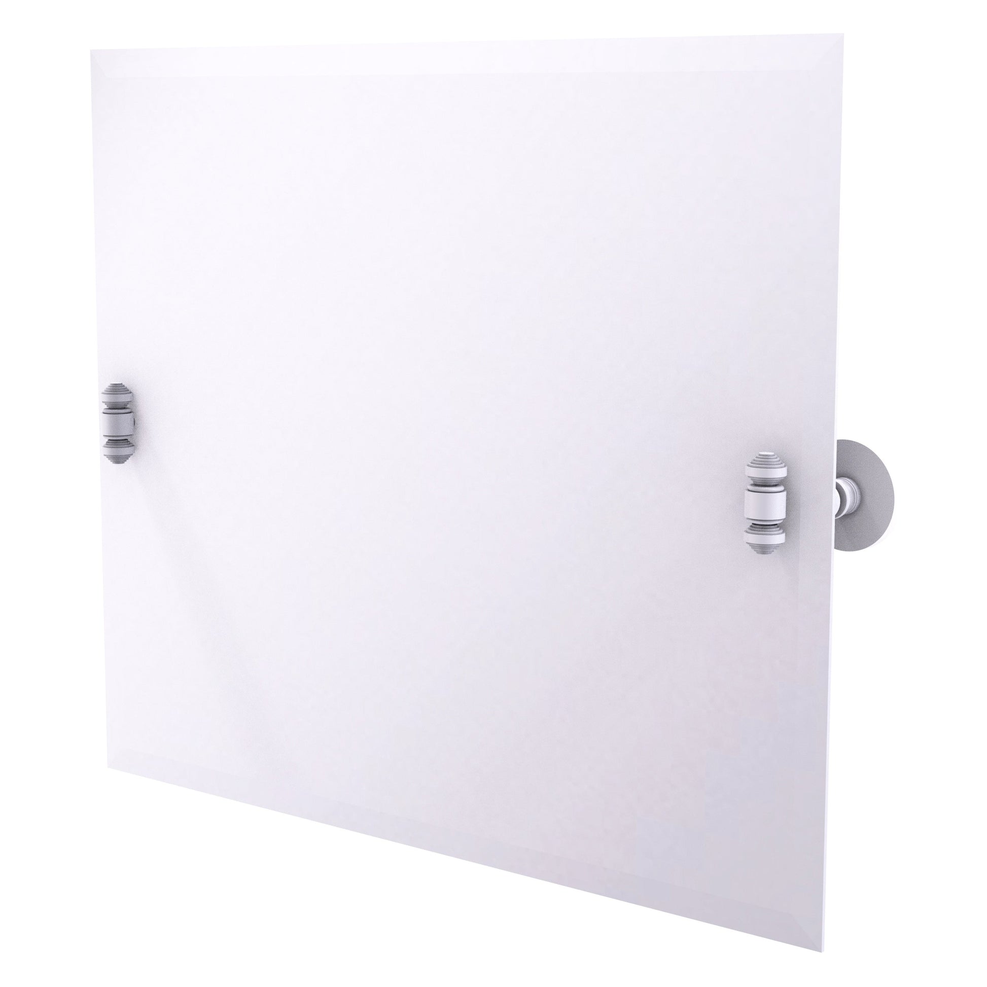 Allied Brass SB-93-WHM Southbeach Matte White Landscape Rectangular Frameless Wall Tilt Mirror