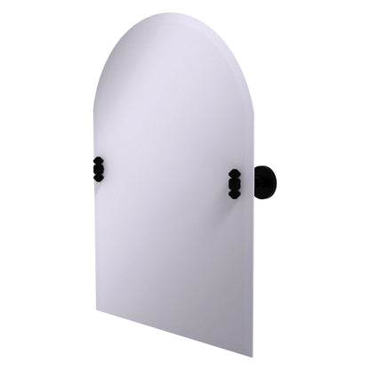 Allied Brass SB-94-BKM Southbeach Matte Black Arched Top Frameless Wall Tilt Mirror