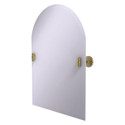 Allied Brass SB-94-UNL Southbeach Unlacquered Brass Arched Top Frameless Wall Tilt Mirror