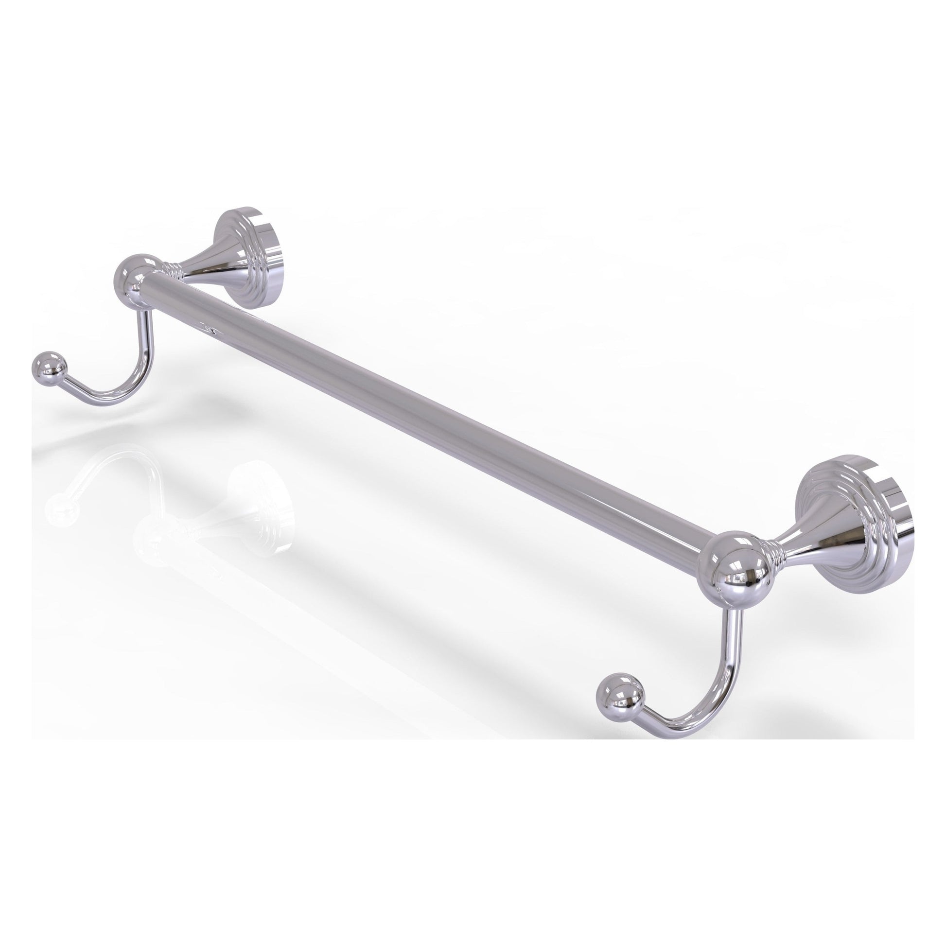 Allied Brass SG-41-24-HK-PC Sag Harbor 24" Polished Chrome Towel Bar With Integrated Hooks