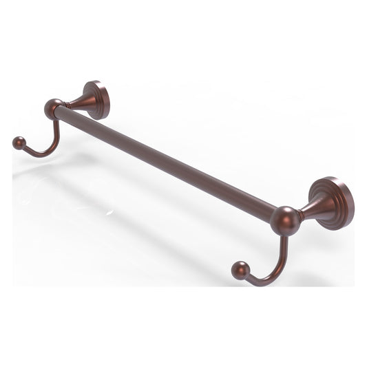 Allied Brass SG-41-30-HK-CA Sag Harbor 30" Antique Copper Towel Bar With Integrated Hooks