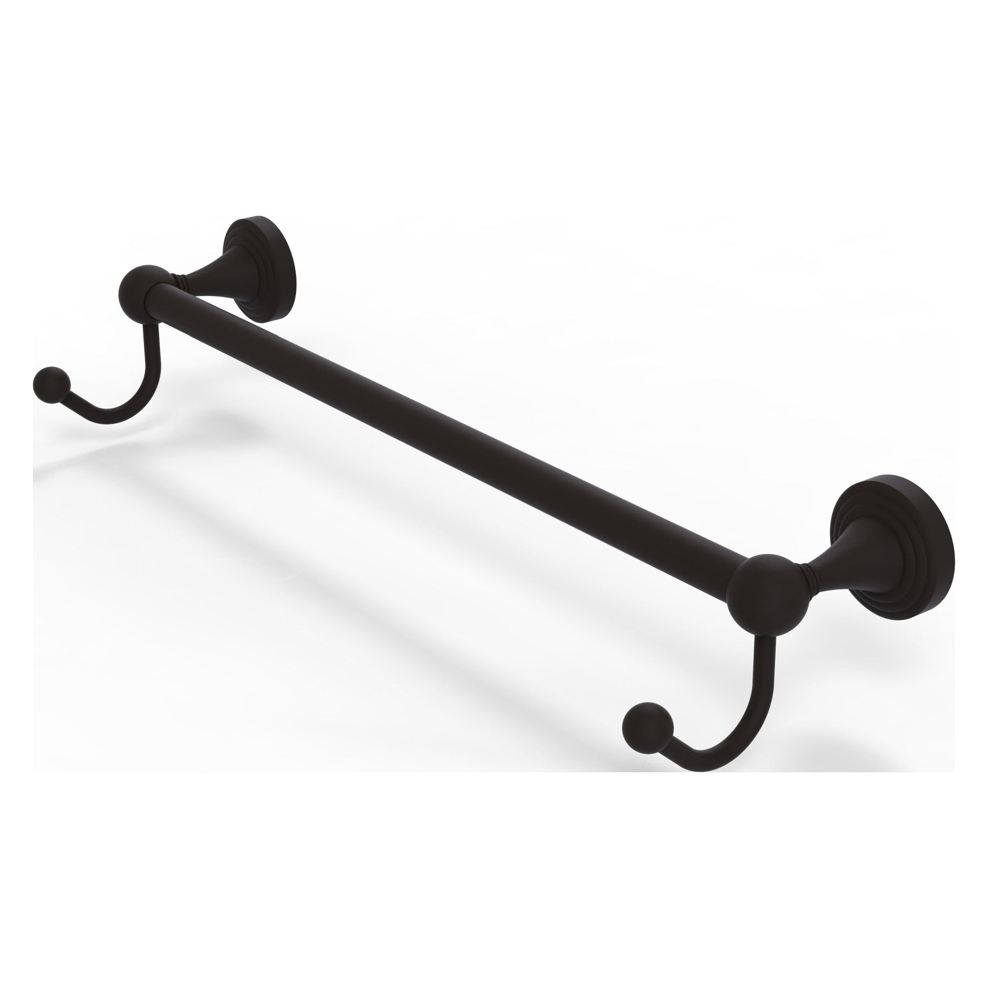 Allied Brass SG-41-30-HK-ORB Sag Harbor 30" Oil Rubbed Bronze Towel Bar With Integrated Hooks