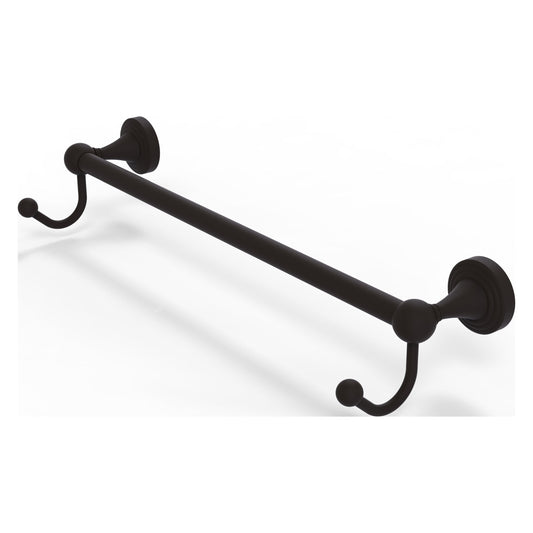 Allied Brass SG-41-30-HK-ORB Sag Harbor 30" Oil Rubbed Bronze Towel Bar With Integrated Hooks