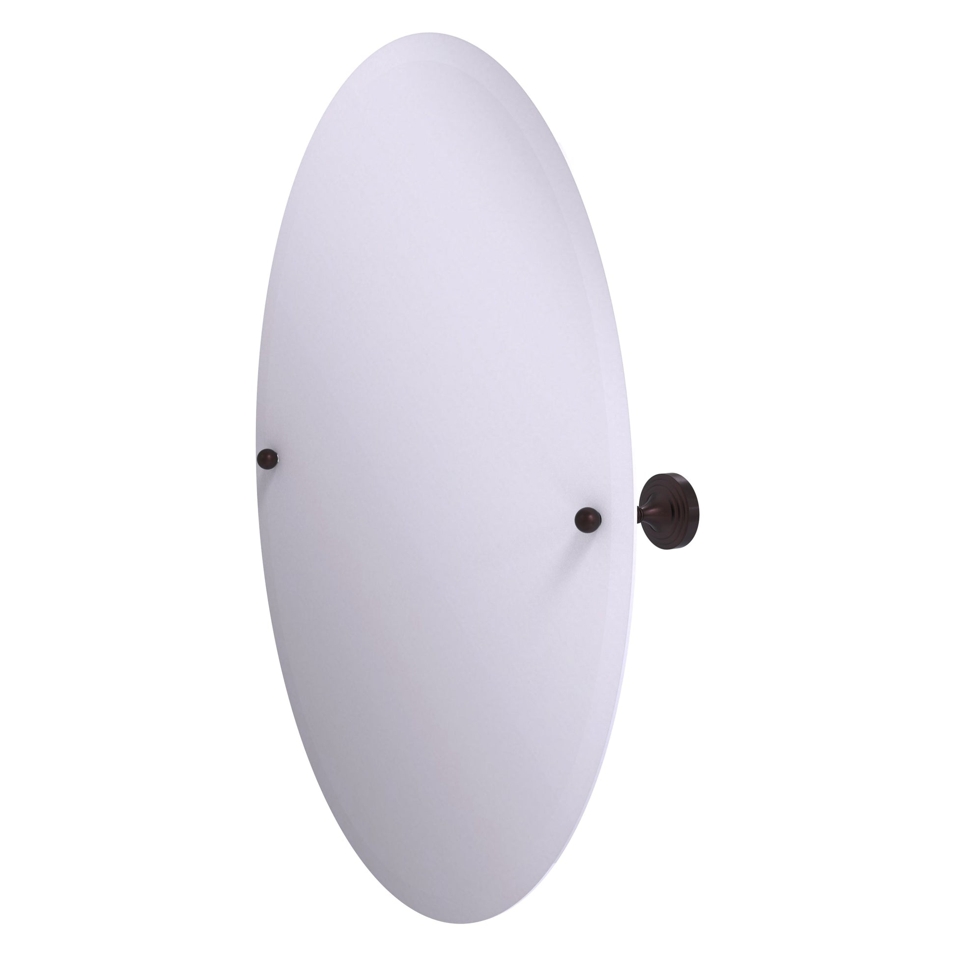 Allied Brass SG-91-ABZ Sag Harbor Antique Bronze Oval Frameless Wall Tilt Mirror With Beveled Edge