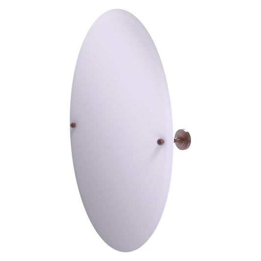 Allied Brass SG-91-CA Sag Harbor Antique Copper Oval Frameless Wall Tilt Mirror With Beveled Edge