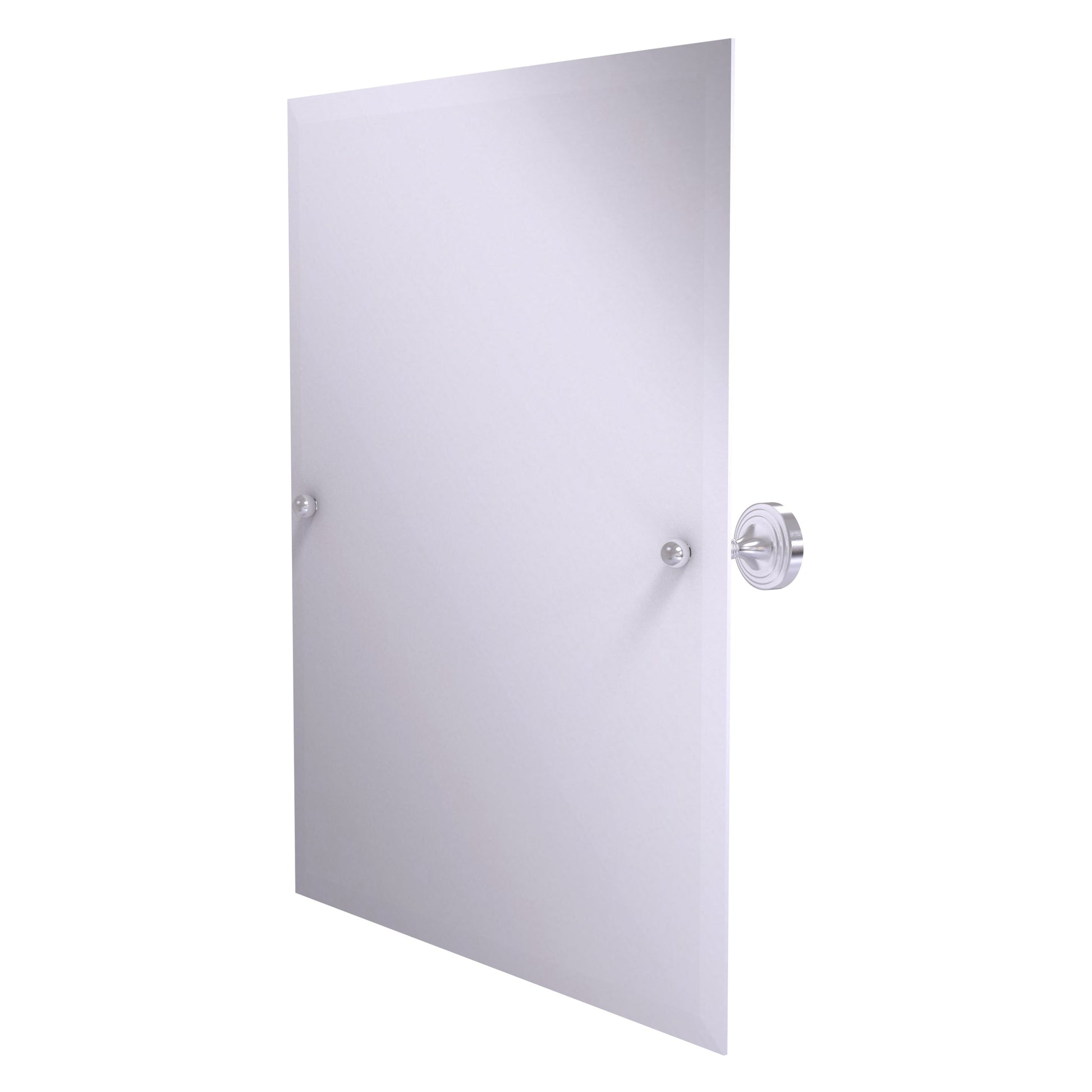 Allied Brass SG-92-SCH Sag Harbor Satin Chrome Rectangular Frameless Wall Tilt Mirror With Beveled Edge