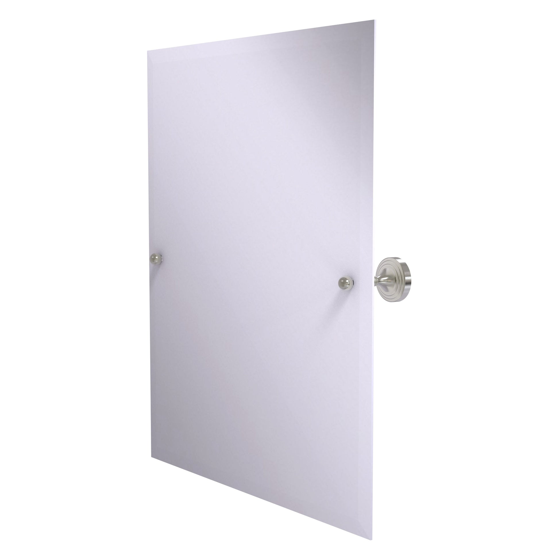 Allied Brass SG-92-SN Sag Harbor Satin Nickel Rectangular Frameless Wall Tilt Mirror With Beveled Edge