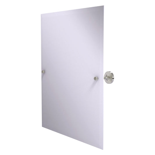 Allied Brass SG-92-SN Sag Harbor Satin Nickel Rectangular Frameless Wall Tilt Mirror With Beveled Edge