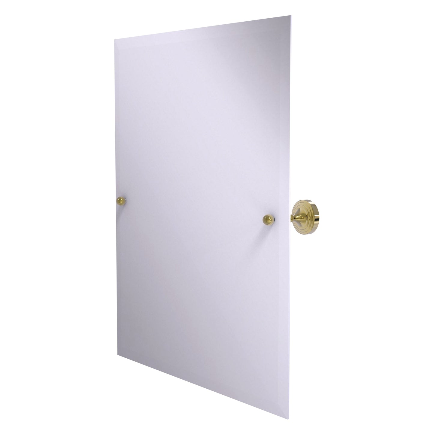 Allied Brass SG-92-UNL Sag Harbor Unlacquered Brass Rectangular Frameless Wall Tilt Mirror With Beveled Edge