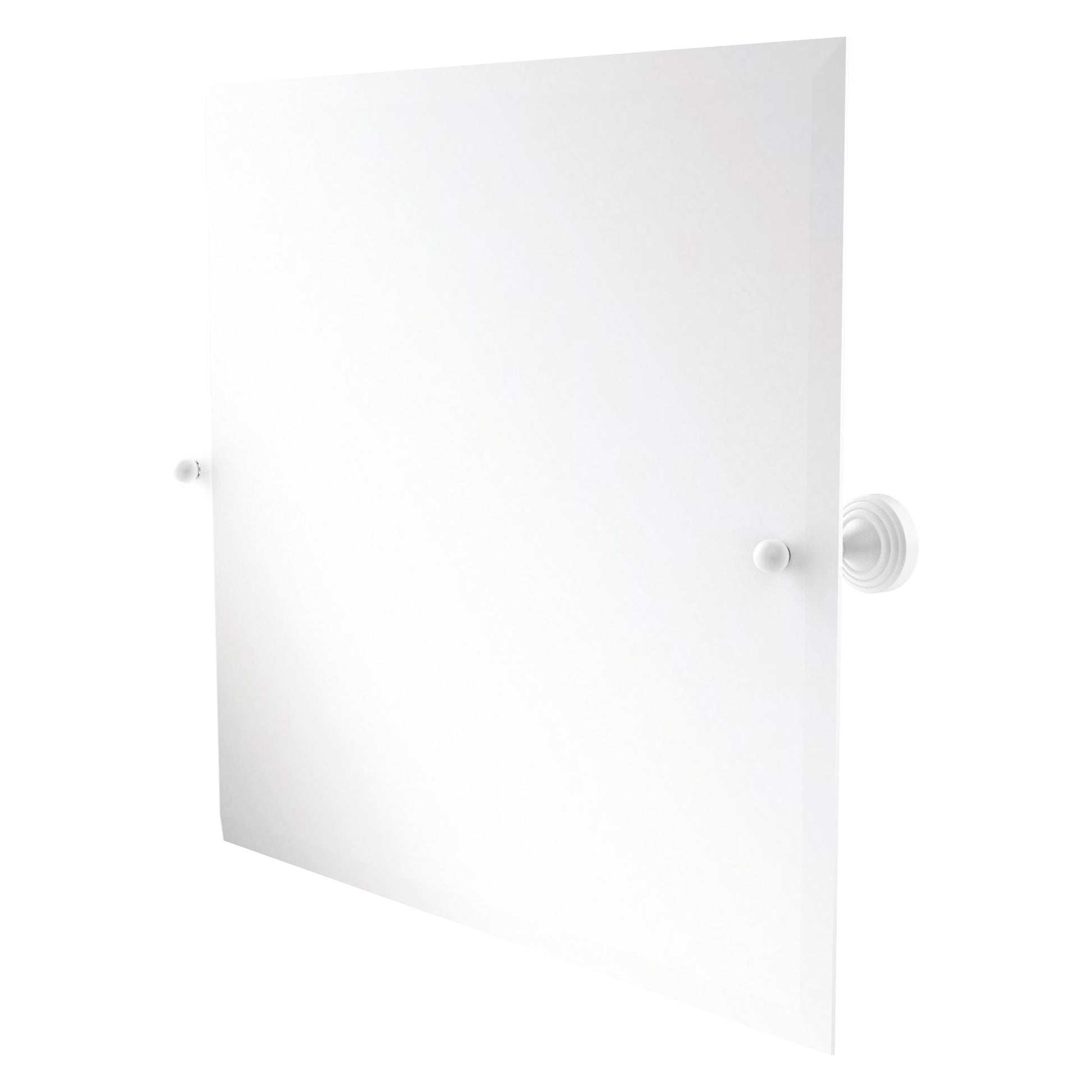 Allied Brass SG-92-WHM Sag Harbor Matte White Rectangular Frameless Wall Tilt Mirror With Beveled Edge