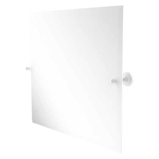 Allied Brass SG-92-WHM Sag Harbor Matte White Rectangular Frameless Wall Tilt Mirror With Beveled Edge