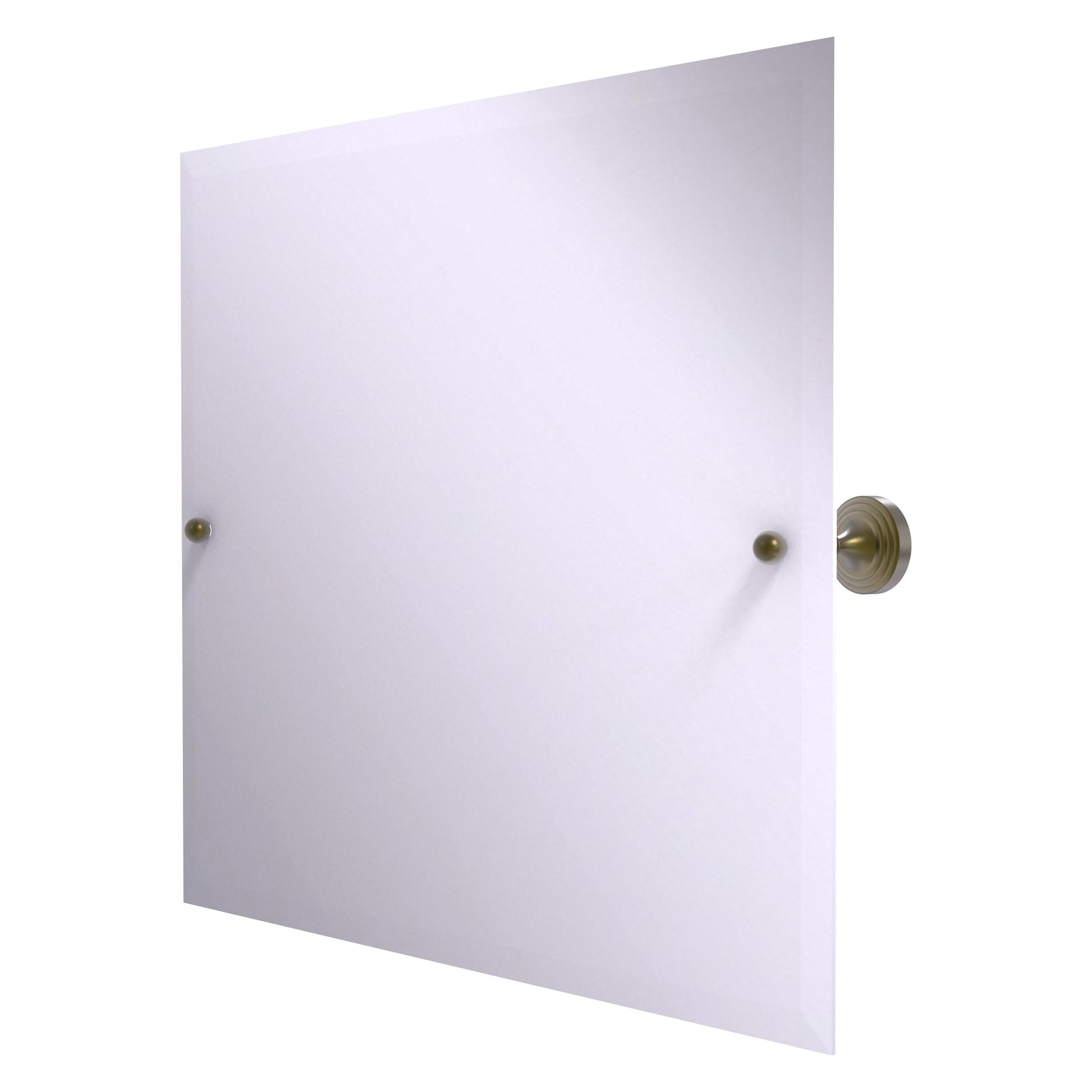 Allied Brass SG-93-ABR Sag Harbor Antique Brass Landscape Rectangular Frameless Wall Tilt Mirror