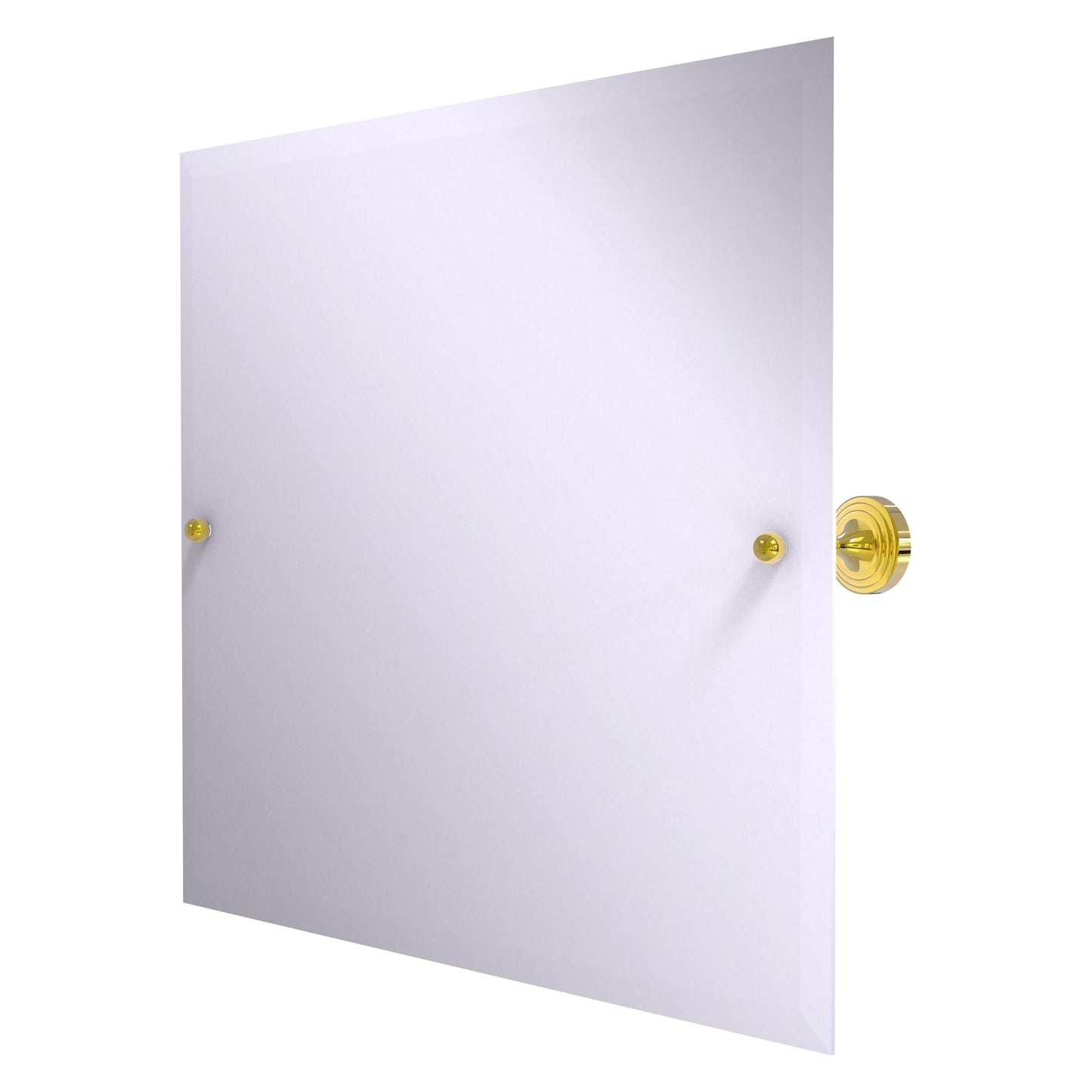 Allied Brass SG-93-PB Sag Harbor Polished Brass Landscape Rectangular Frameless Wall Tilt Mirror With Beveled Edge