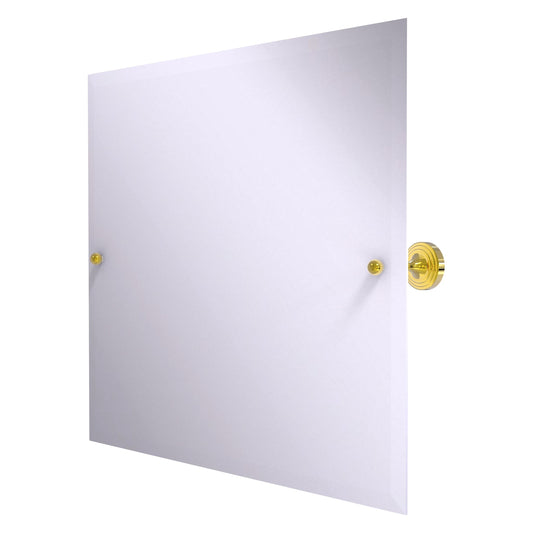 Allied Brass SG-93-PB Sag Harbor Polished Brass Landscape Rectangular Frameless Wall Tilt Mirror With Beveled Edge