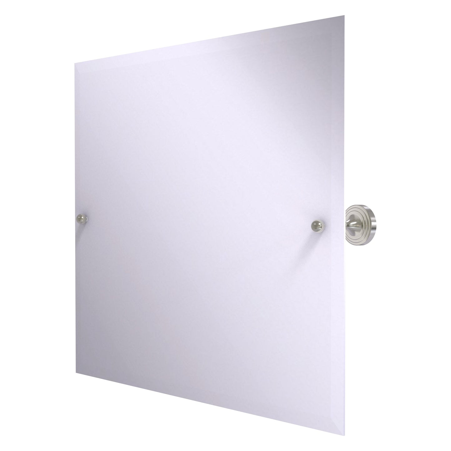 Allied Brass SG-93-SN Sag Harbor Satin Nickel Landscape Rectangular Frameless Wall Tilt Mirror With Beveled Edge