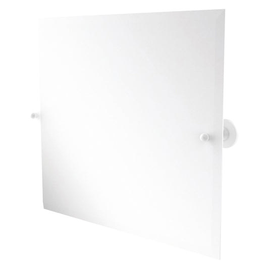 Allied Brass SG-93-WHM Sag Harbor Matte White Landscape Rectangular Frameless Wall Tilt Mirror With Beveled Edge
