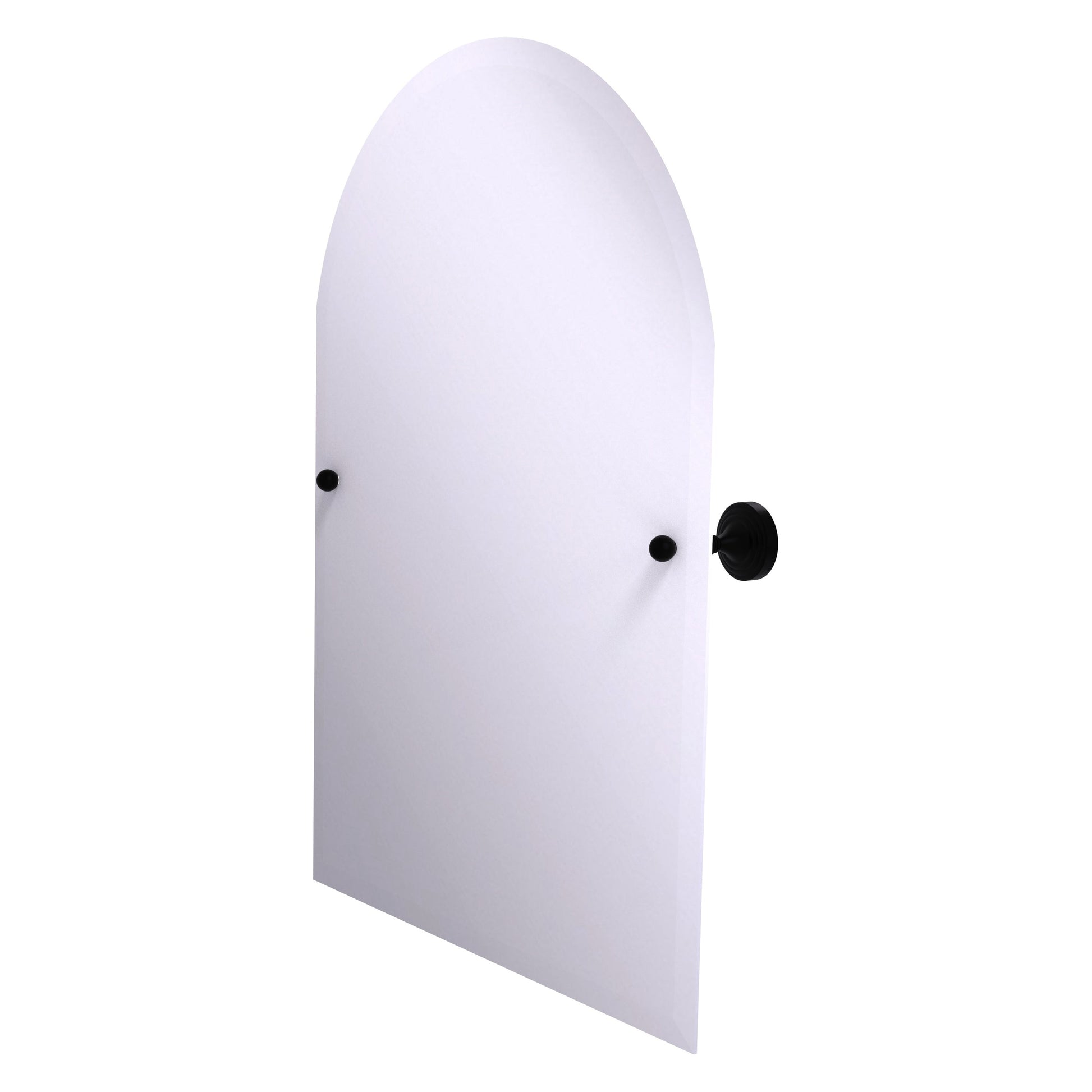 Allied Brass SG-94-BKM Sag Harbor Matte Black Arched Top Frameless Wall Tilt Mirror With Beveled Edge