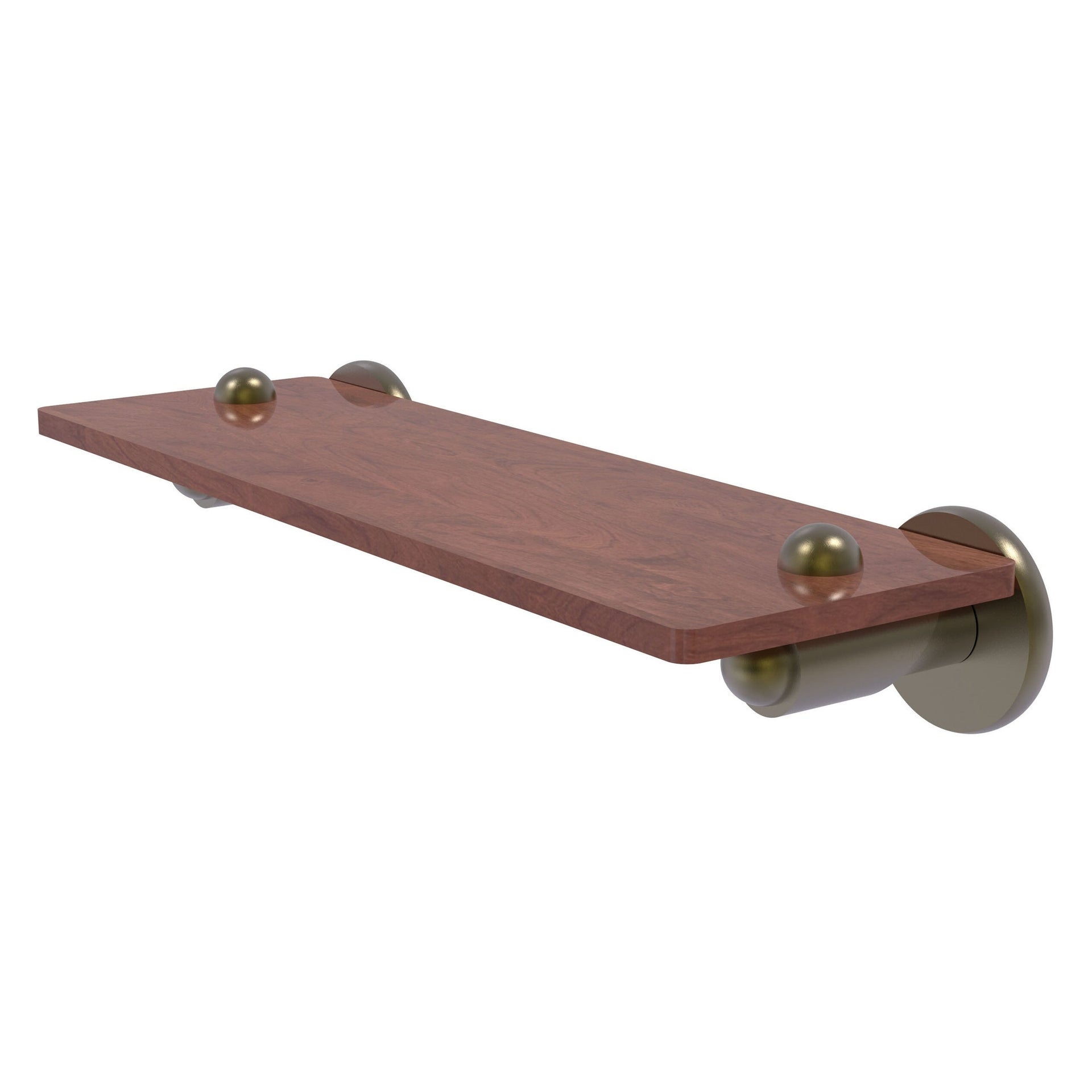 Allied Brass Mensola Bagno Soho Collection - Legno IPE Ironwood 16 Pollici, Ottone Massiccio, Finitura PNI - 2