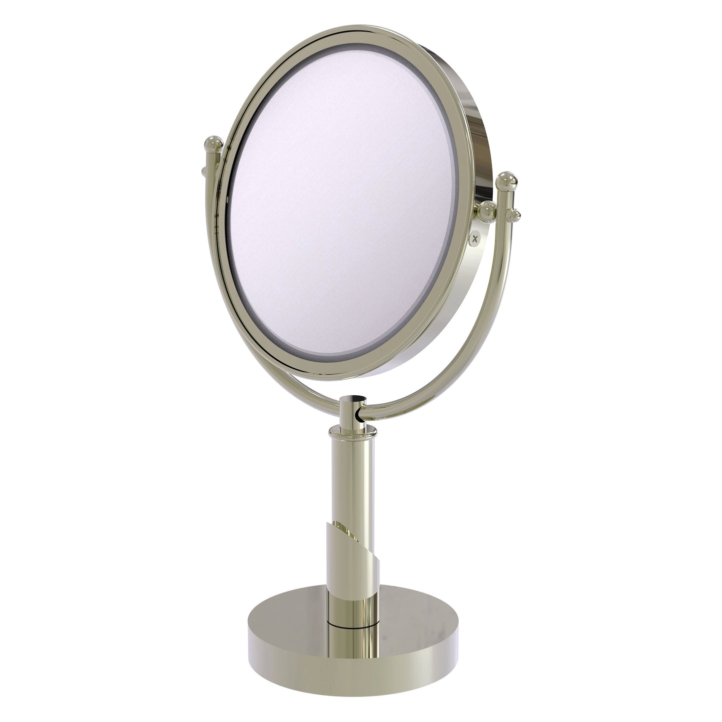 Allied Brass SH-4/2X-PNI Soho 8" Polished Nickel Vanity Top Make-Up Mirror With 2X Magnification