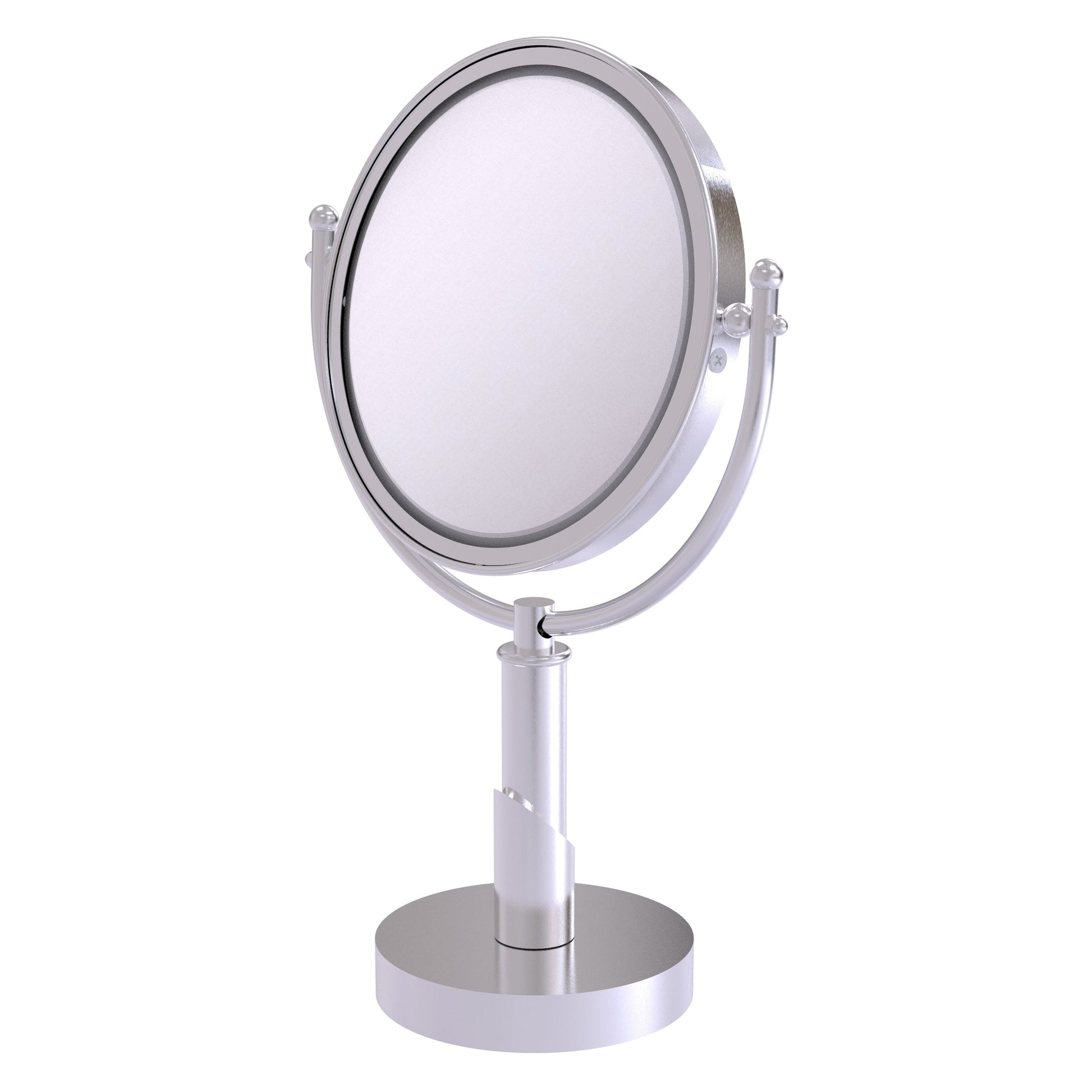 Allied Brass SH-4/3X-SCH Soho 8" Satin Chrome Vanity Top Make-Up Mirror With 3X Magnification