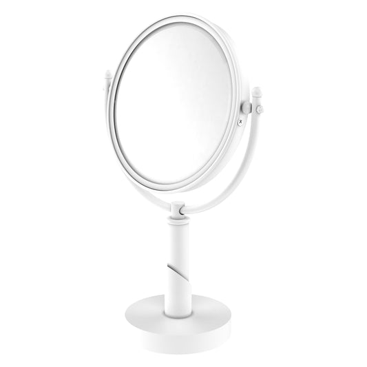 Allied Brass SH-4/3X-WHM Soho 8" Matte White Vanity Top Make-Up Mirror With 3X Magnification