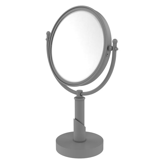 Allied Brass SH-4/4X-GYM Soho 8" Matte Gray Vanity Top Make-Up Mirror With 4X Magnification