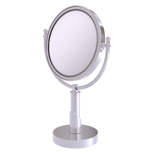 Allied Brass SH-4/4X-SCH Soho 8" Satin Chrome Vanity Top Make-Up Mirror With 4X Magnification