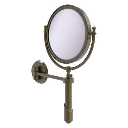 Allied Brass SHM-8/2X-ABR Soho 8" Antique Brass Wall-Mounted Make-Up Mirror With 2X Magnification