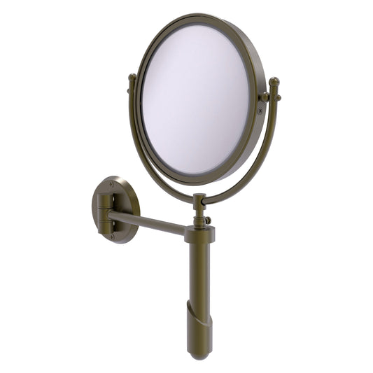 Allied Brass SHM-8/2X-ABR Soho 8" Antique Brass Wall-Mounted Make-Up Mirror