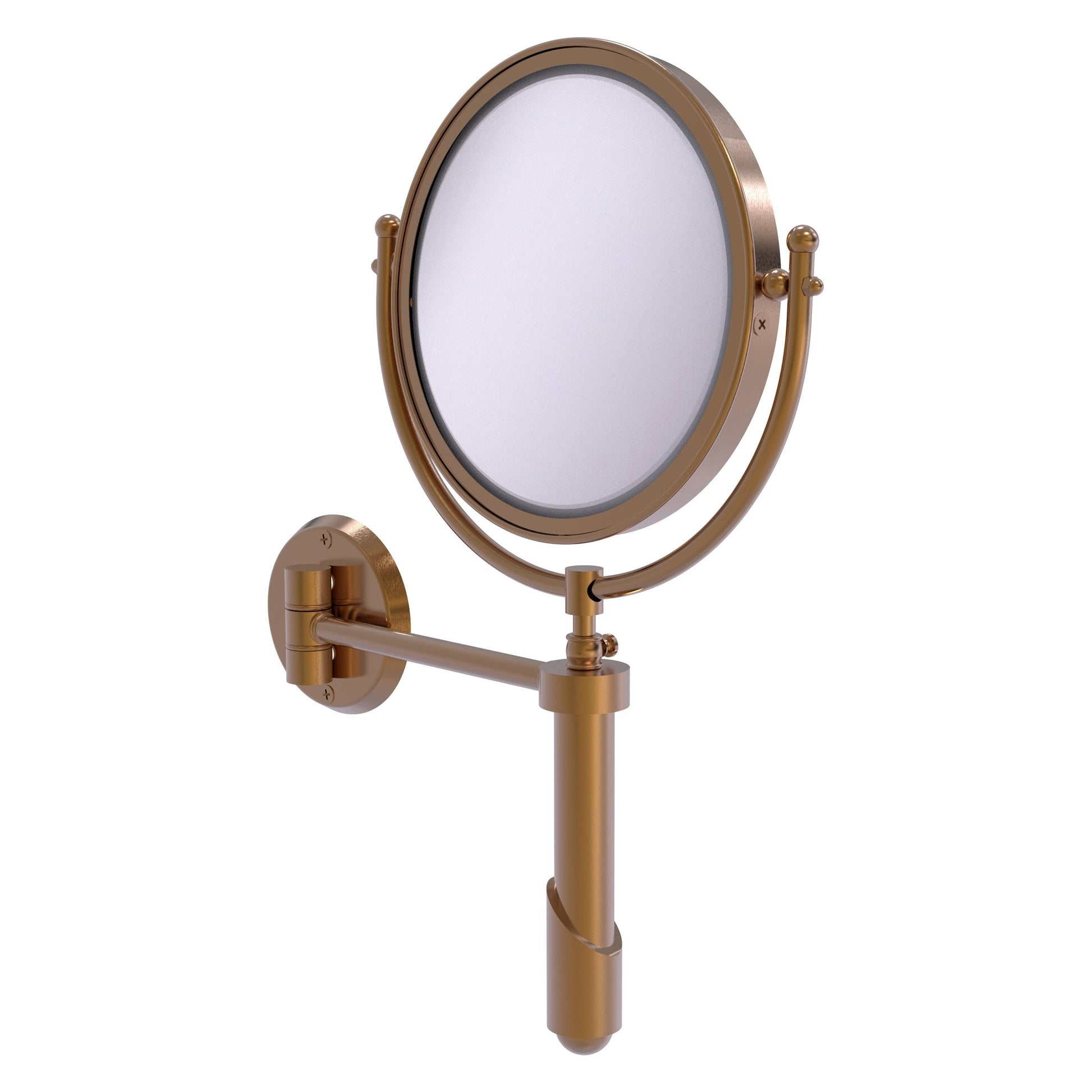Allied Brass SHM-8/2X-BBR Soho 8" Brushed Bronze Wall-Mounted Make-Up Mirror With 2X Magnification