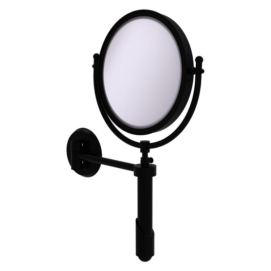 Allied Brass SHM-8/2X-BKM Soho 8" Matte Black Wall-Mounted Make-Up Mirror With 2X Magnification