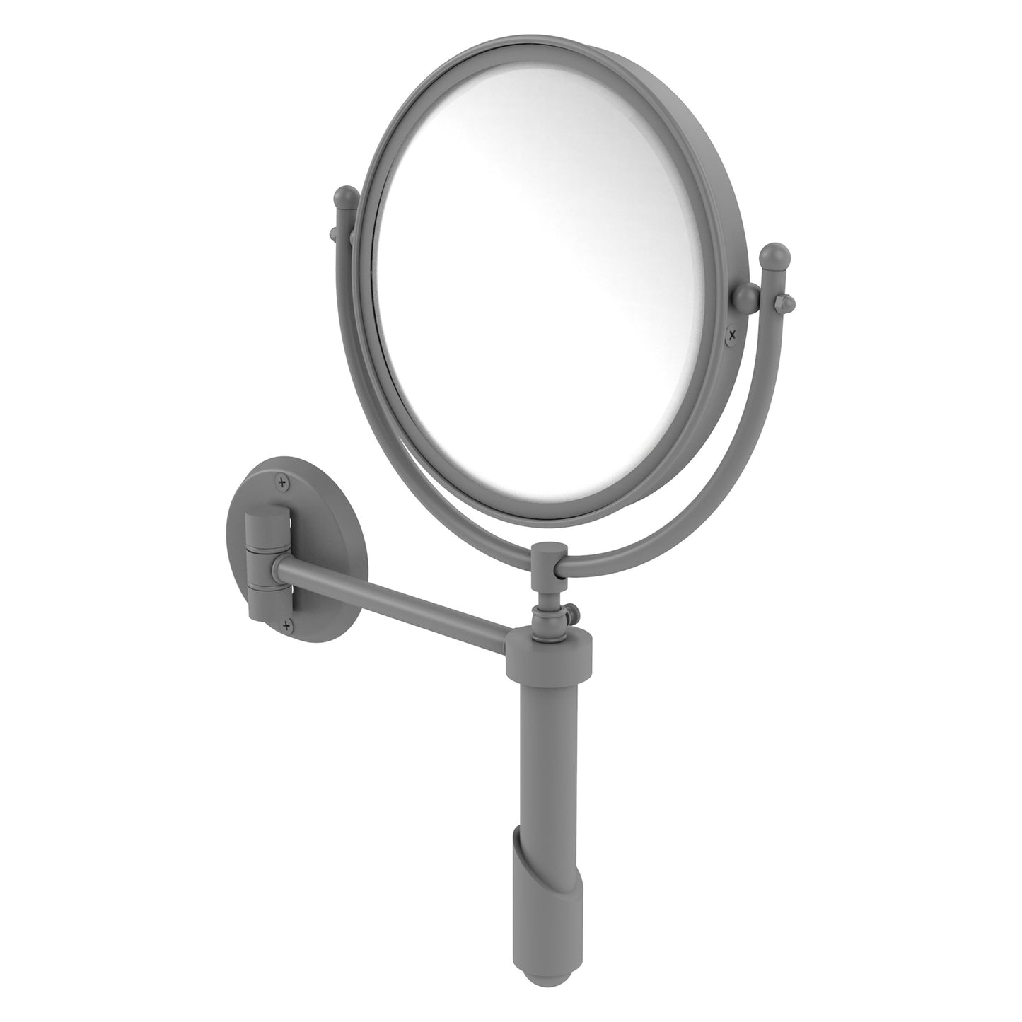 Allied Brass SHM-8/2X-GYM Soho 8" Matte Gray Wall-Mounted Make-Up Mirror With 2X Magnification