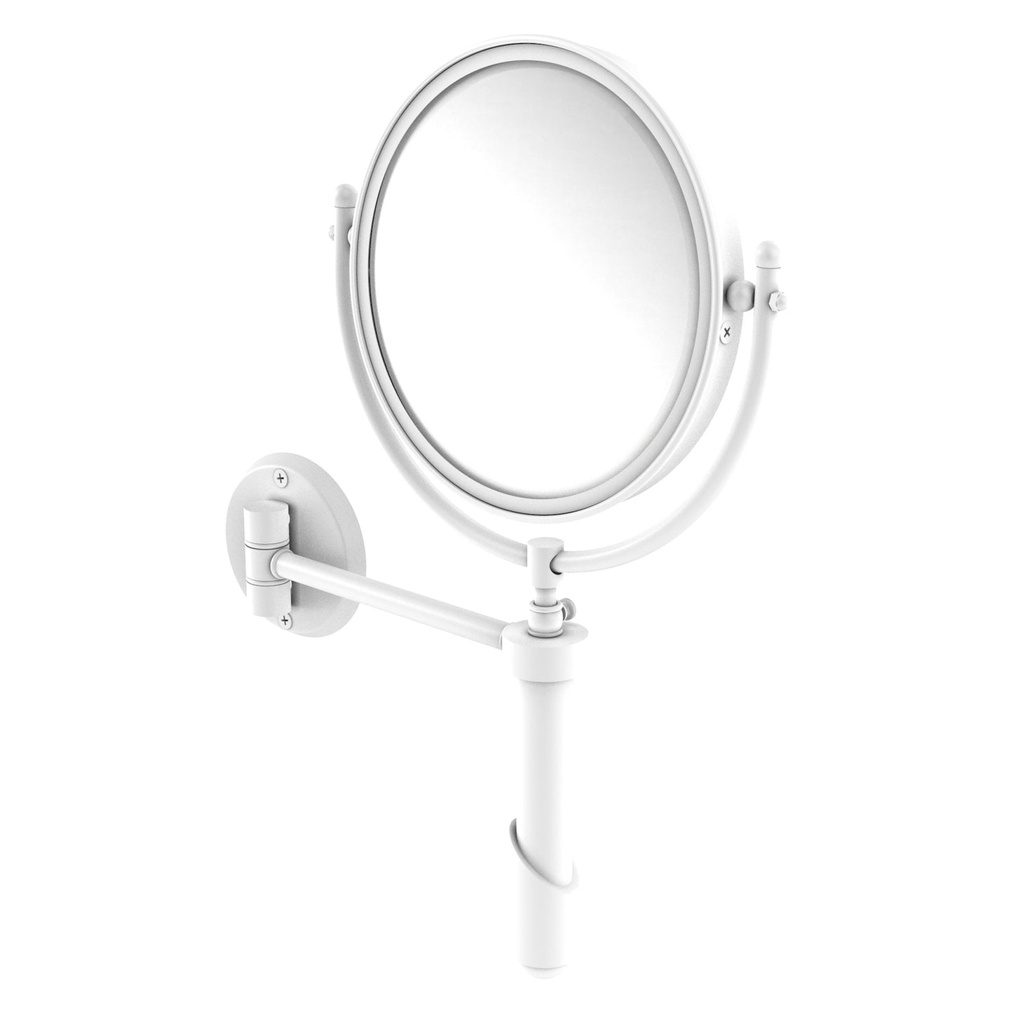 Allied Brass SHM-8/2X-WHM Soho 8" Matte White Wall-Mounted Make-Up Mirror With 2X Magnification
