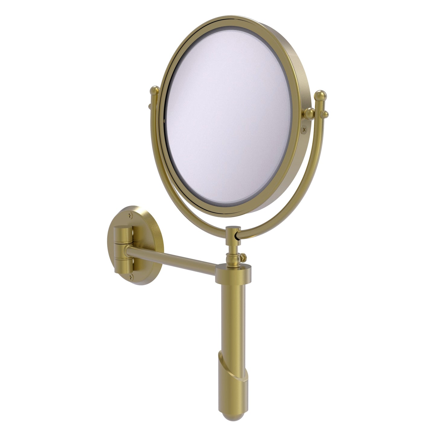 Allied Brass SHM-8/3X-SBR Soho 8" Satin Brass Wall-Mounted Make-Up Mirror With 3X Magnification