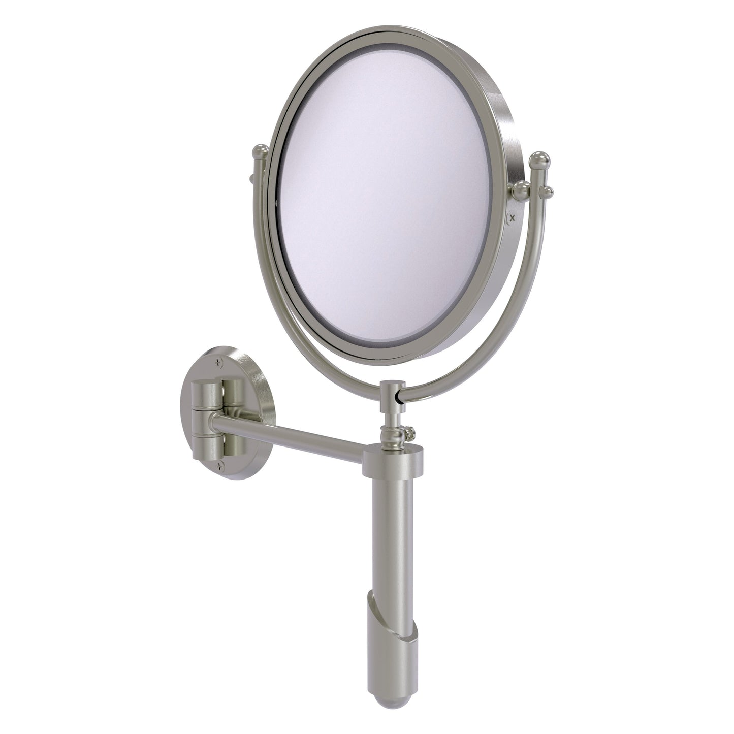 Allied Brass SHM-8/3X-SN Soho 8" Satin Nickel Wall-Mounted Make-Up Mirror With 3X Magnification