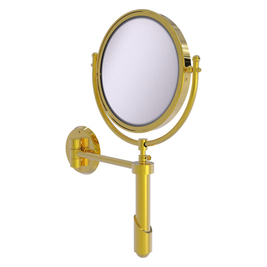 Allied Brass SHM-8/4X-PB Soho 8" Polished Brass Wall-Mounted Make-Up Mirror With 4X Magnification