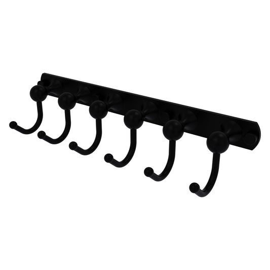 Allied Brass SL-20-6-BKM Shadwell 6-Position Matte Black Tie and Belt Rack