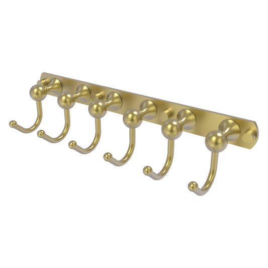 Allied Brass SL-20-6-SBR Shadwell 6-Position Satin Brass Tie and Belt Rack