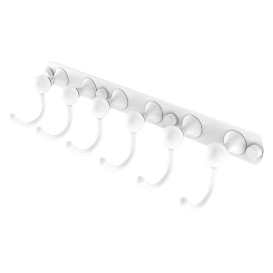 Allied Brass SL-20-6-WHM Shadwell 6-Position Matte White Tie and Belt Rack