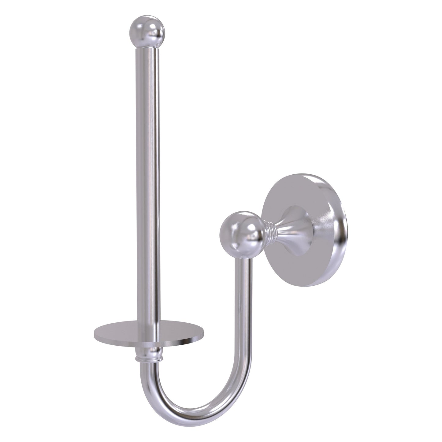 Allied Brass SL-24U-SCH Shadwell Satin Chrome Upright Toilet Tissue Holder