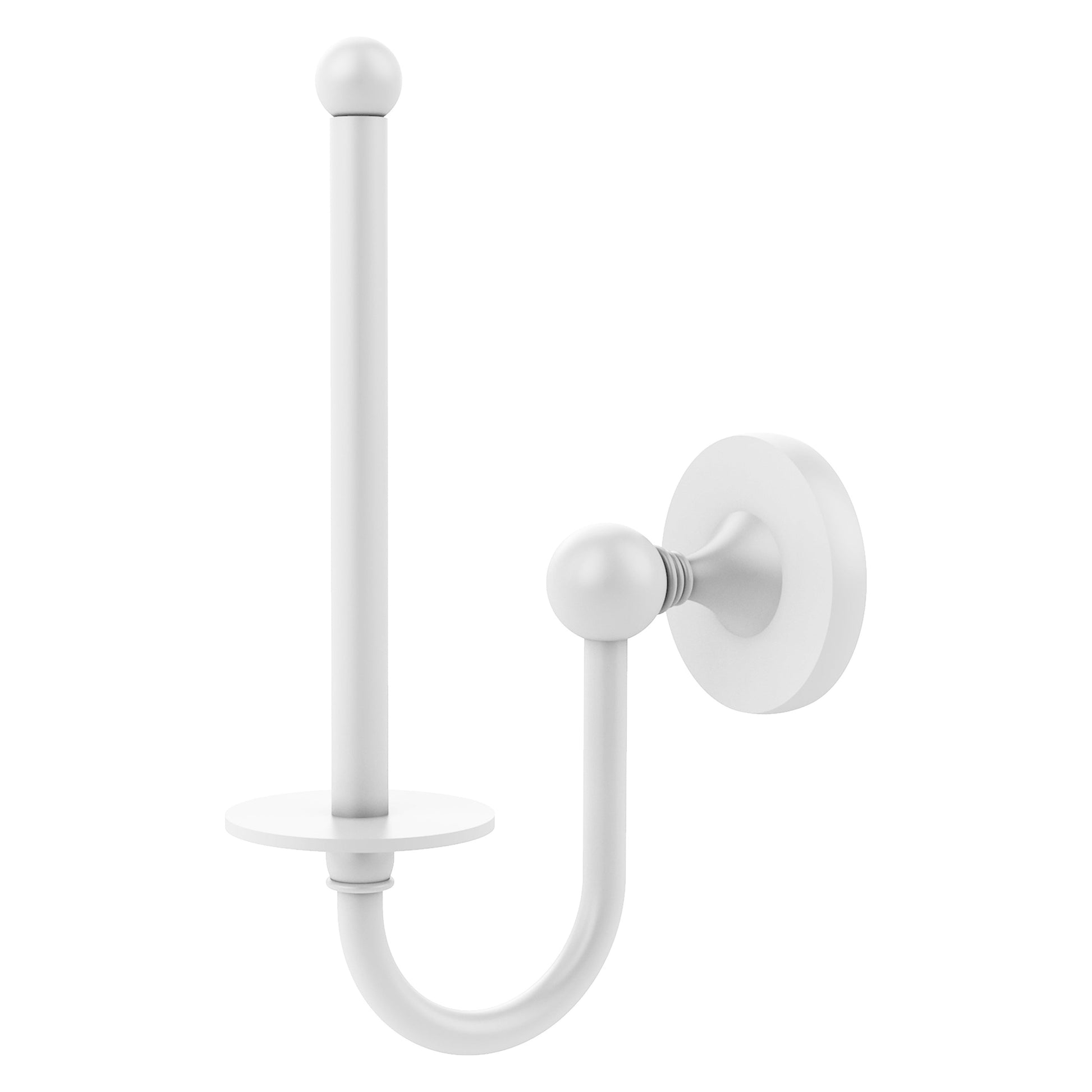 Allied Brass SL-24U-WHM Shadwell Matte White Upright Toilet Tissue Holder