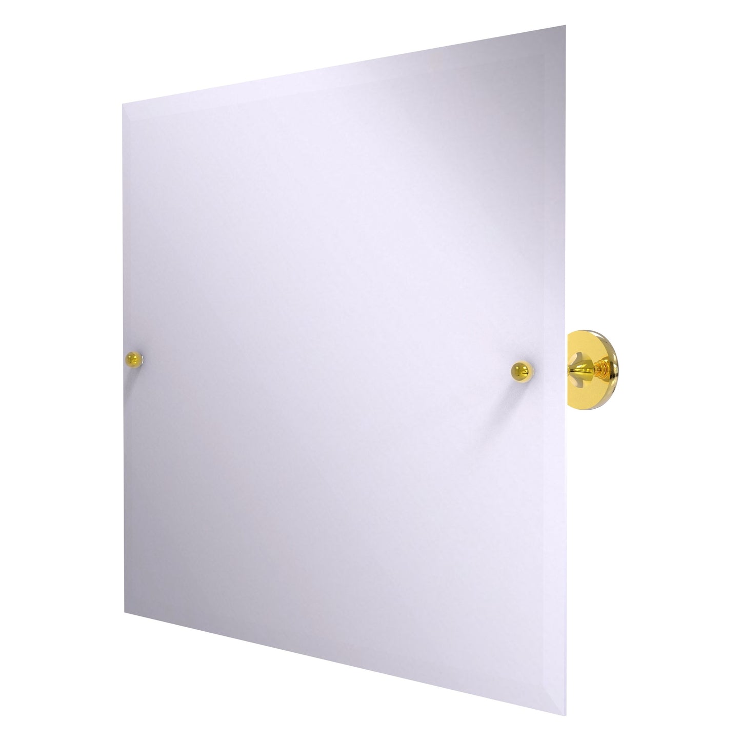 Allied Brass SL-93-PB Shadwell Polished Brass Landscape Rectangular Frameless Wall Tilt Mirror