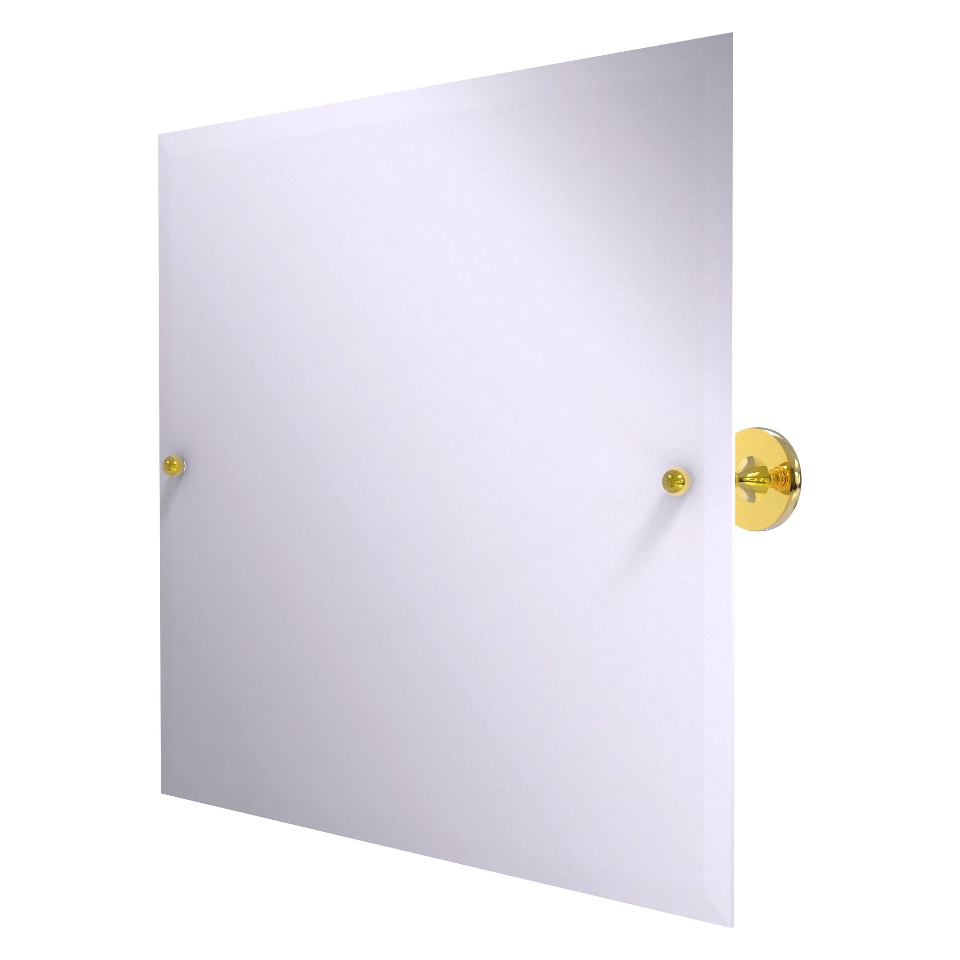 Allied Brass SL-93-PB Shadwell Polished Brass Landscape Rectangular Frameless Wall Tilt Mirror